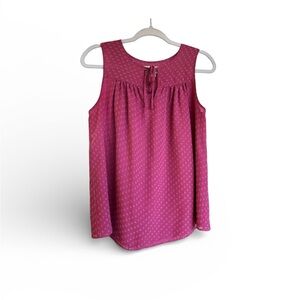LOFT Fuchsia Sleeveless Blouse Swiss dot material | Size S